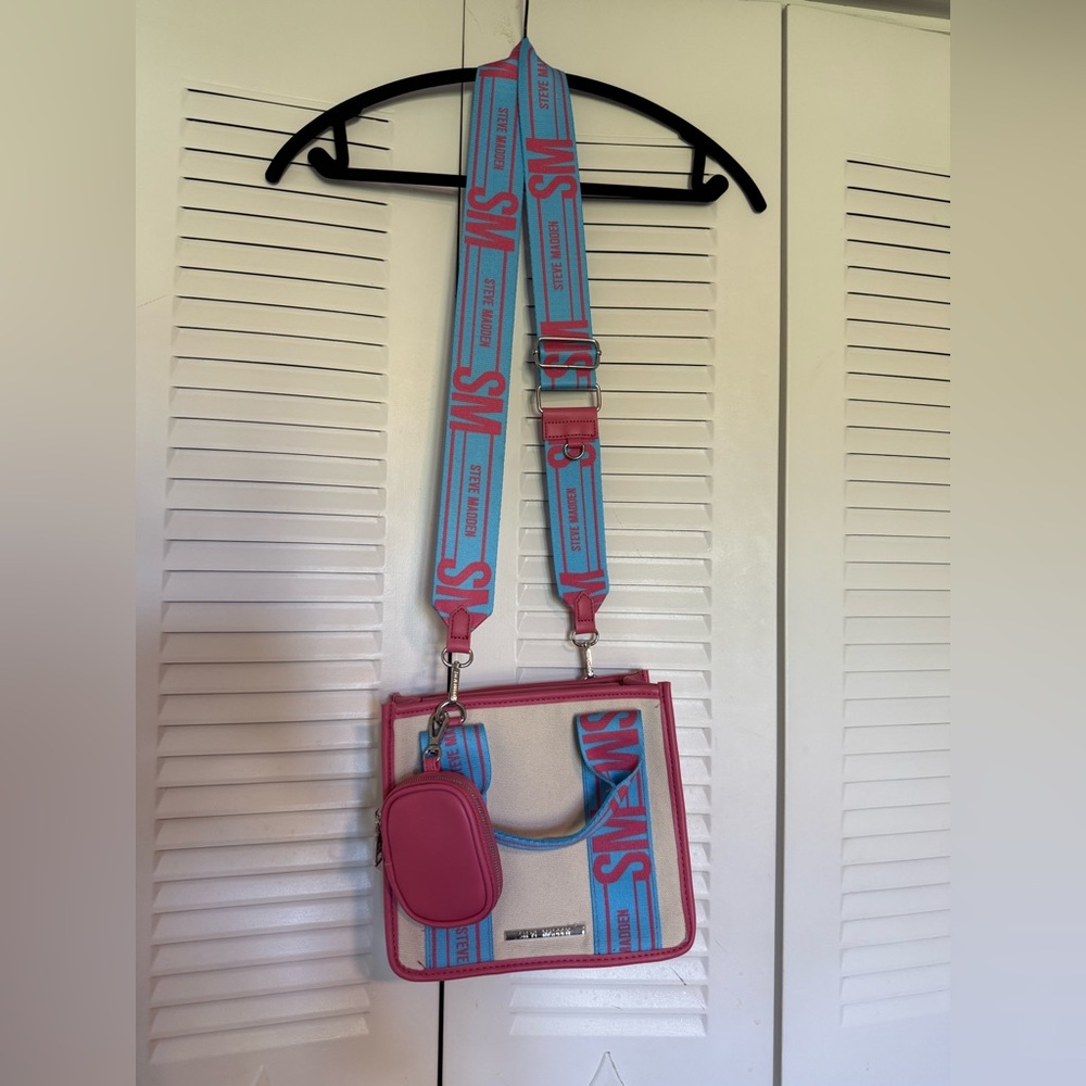 Steve Madden Cream and Blue Crossbody Bag